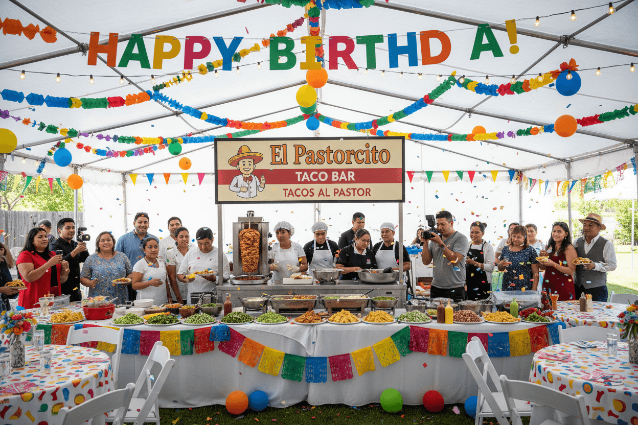 Birthday party catering setup