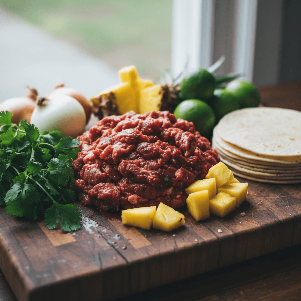 Fresh ingredients for al pastor