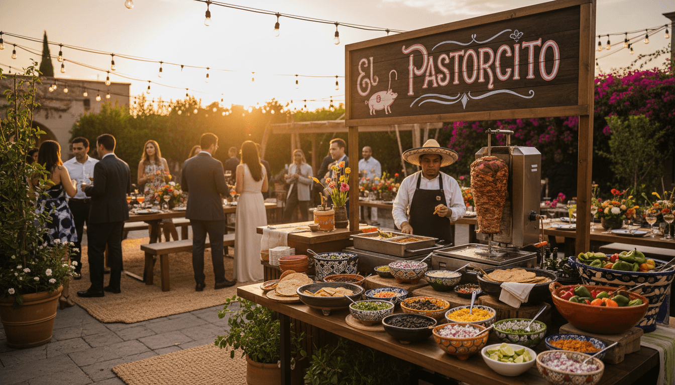 El Pastorcito catering setup at outdoor event